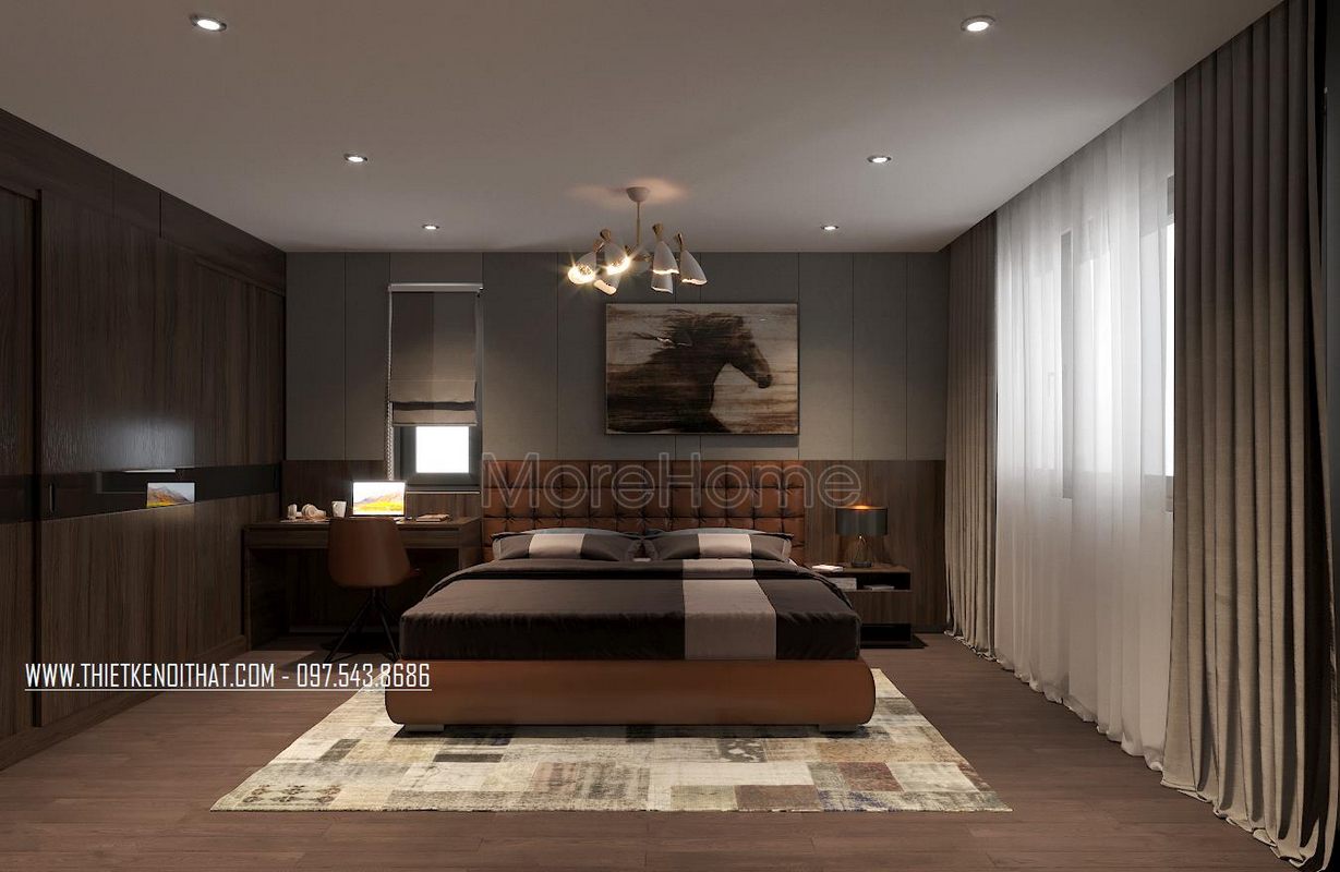 Thiết kế nội thất phòng ngủ biệt thự Ecopark Văn Giang 